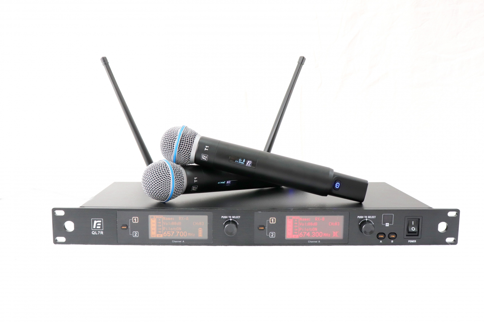 RFIntell QL7R/T1-A 651,800-683,400 МГц 2-канальная радиосистема с 2-мя ручными микрофонами в Ханты-Мансийске